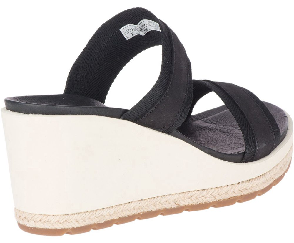Merrell Sandaler Dame - Kaiteri Wedge Slide - Sort - NGI491052